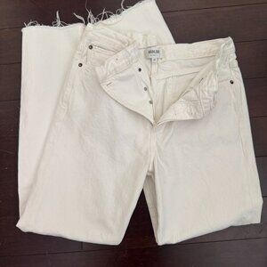 Agolde Criss Cross Raw Hem Straight Leg Jeans
